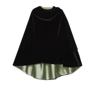 Velvet Cape With Wrap Detail