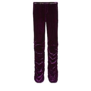 Velvet Pant With Horsebit Belt