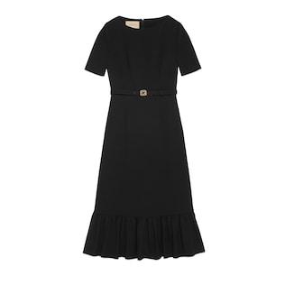 Viscose Dress With Interlocking G Belt