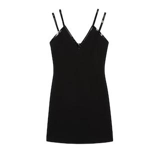 Viscose Jersey Mini Dress With Crystal G Square