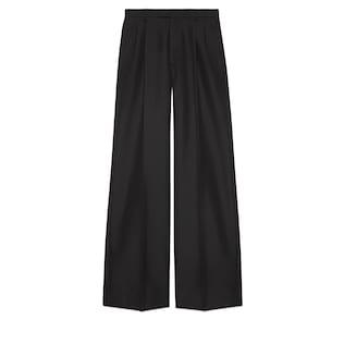 Wide Textured Gabardine Pant