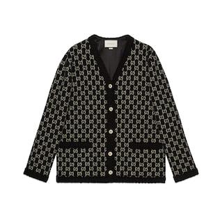 Wool Gg Jacquard Cardigan