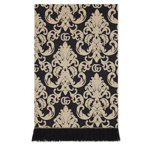 Wool and Cashmere Damask Blanket