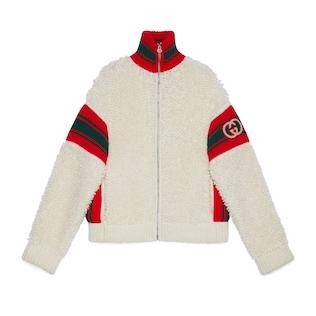 Wool Bomber Jacket With Patch