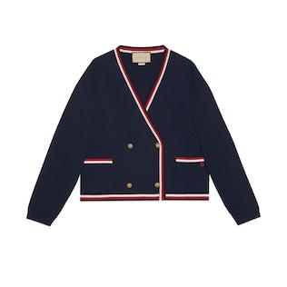 Wool Cardigan With Stripe