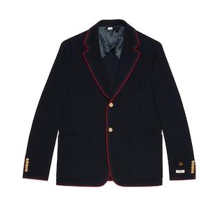 Wool Cotton Jersey Jacket With Patches