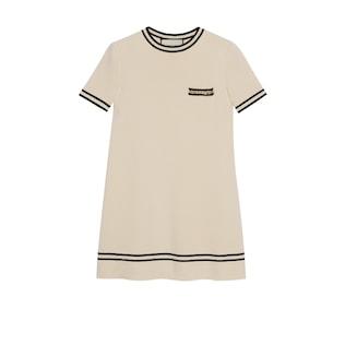 Wool Dress With Contrast Trim