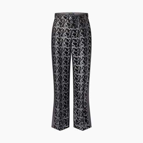 Abstract Jacquard Flared Pants
