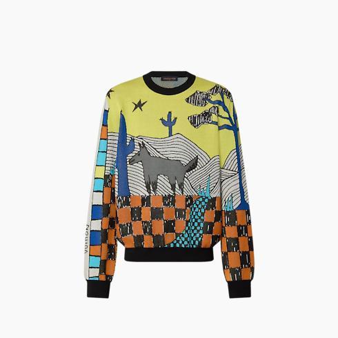 Cotton Jacquard Crewneck
