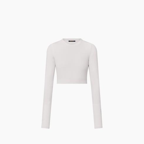 Cropped Fine Ribbed Knit Sweater