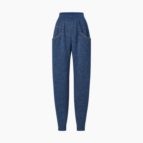 Denim-Effect Knit Jogging Pants