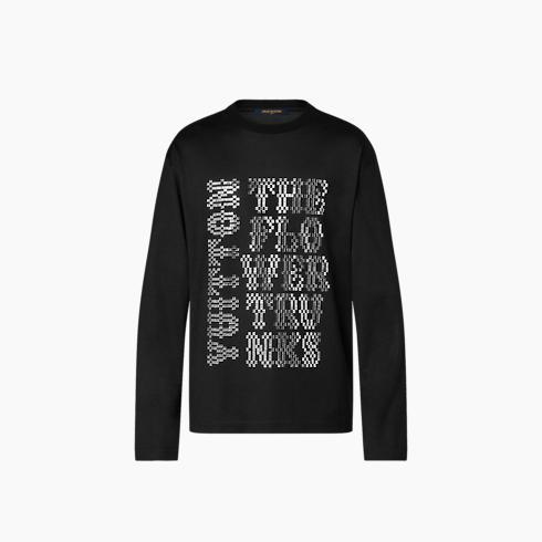 Embellished Long-Sleeved Wool T-Shirt