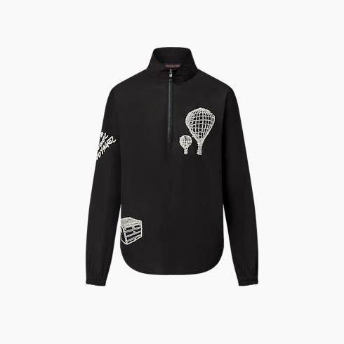 Embroidered Technical Cotton Zipped Shirt