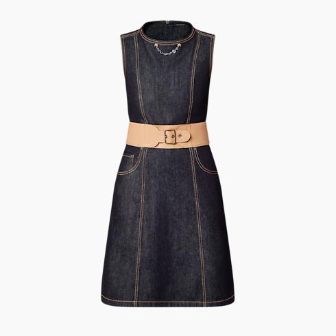 Eyelet Belt Denim Dress