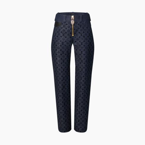 Flocked Monogram Denim Jeans