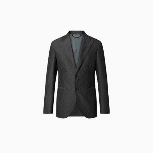 Lvse Single-Breasted Embossed Monogram Jacket