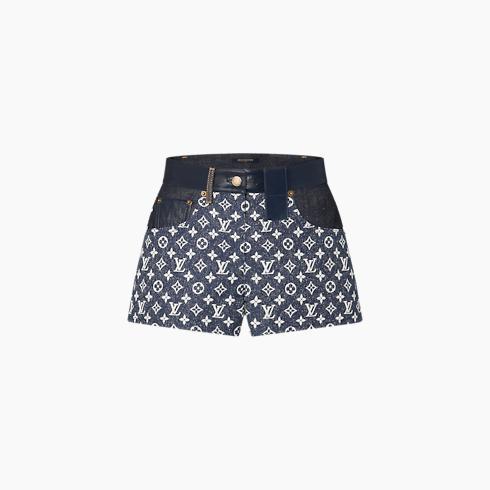 Monogram Denim Mini Shorts