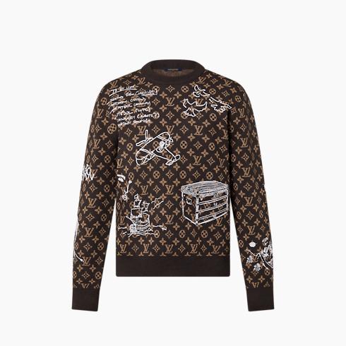 Monogram Embroidered Wool Crewneck