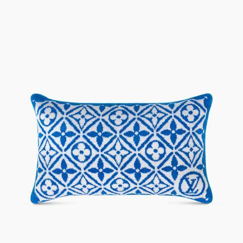 Monogram Flower Tile Small Beach Pillow