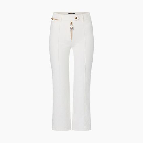 Monogram Jacquard Cropped Jeans