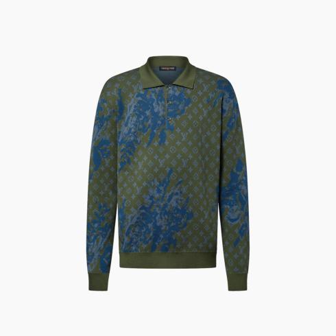 Monogram Long-Sleeved Knitted Polo