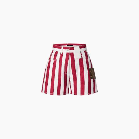 Parasol Stripes Denim Shorts