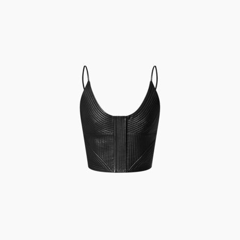 Pinstripe Leather Camisole