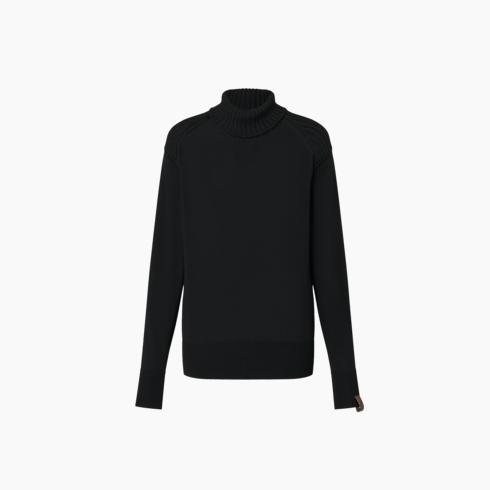 Ribbed Accent Turtleneck