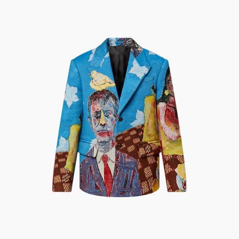Single-Breasted Tailored Jacquard Jacket