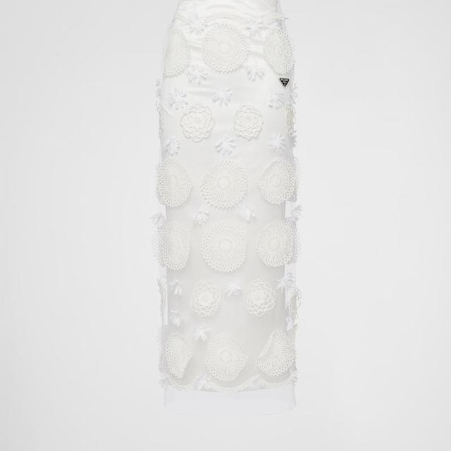 Embroidered Duchesse Maxi-Skirt