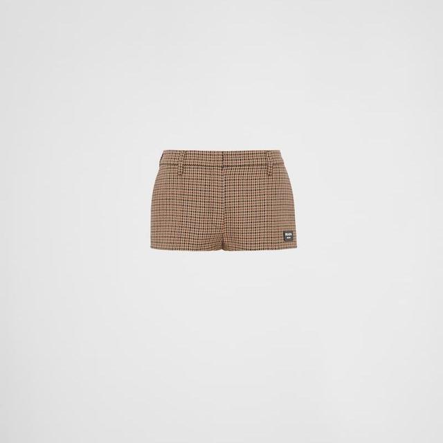 Houndstooth Check Shorts