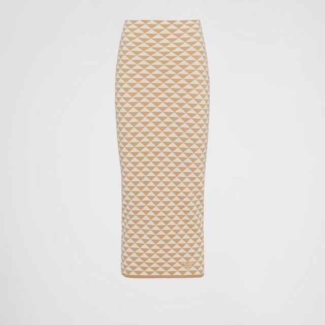 Jacquard Cotton Knit Skirt