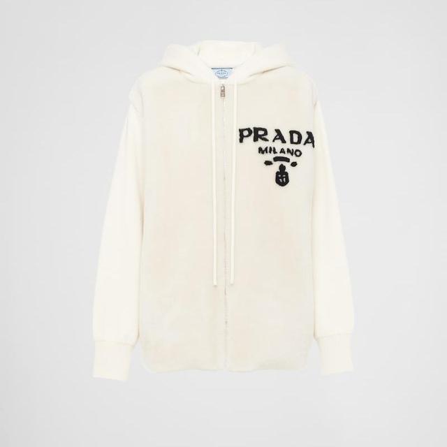 Oversized Cashmere and Shearling Sweatshirt