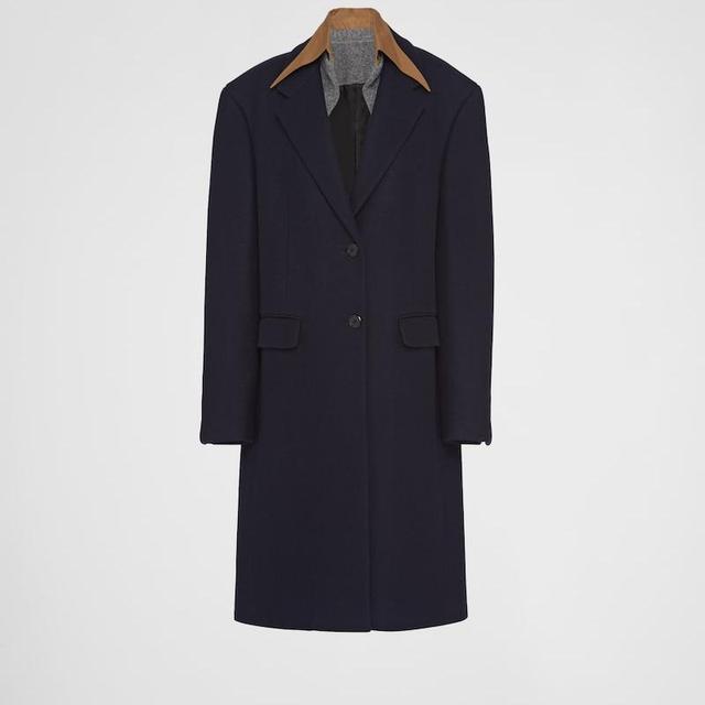Single-Breasted Cachemire and Wool Coat With Collar