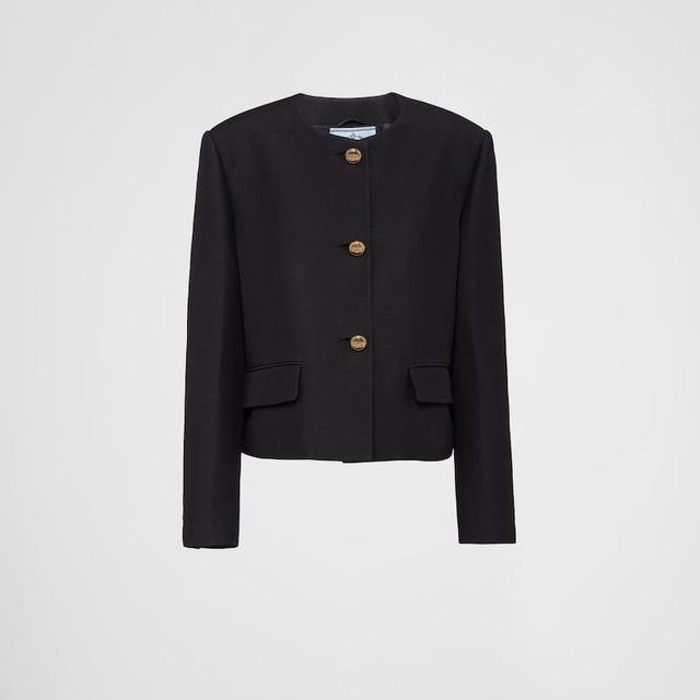 Single-Breasted Tricotine Jacket